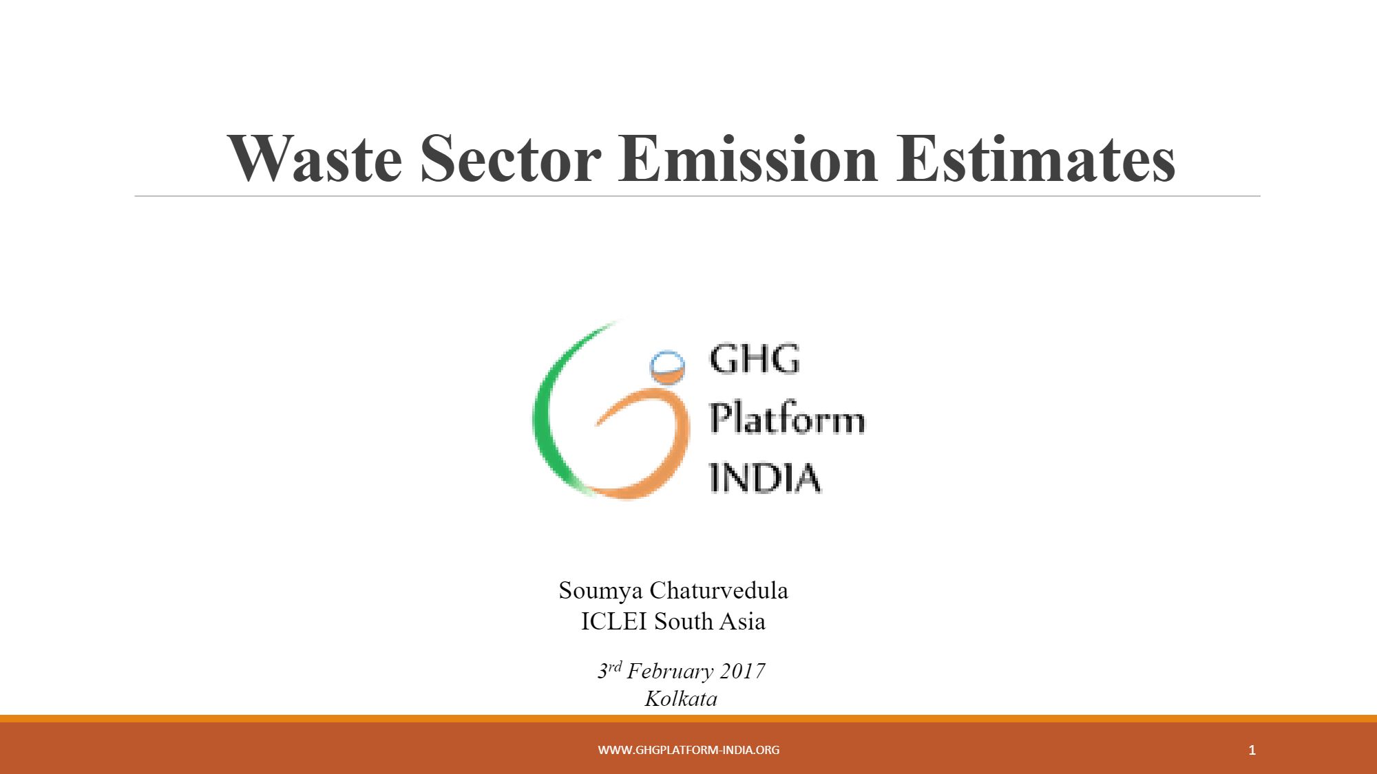 GHGPI-PhaseI-GHG Emission Estimates For India Waste Sector-Feb17-1